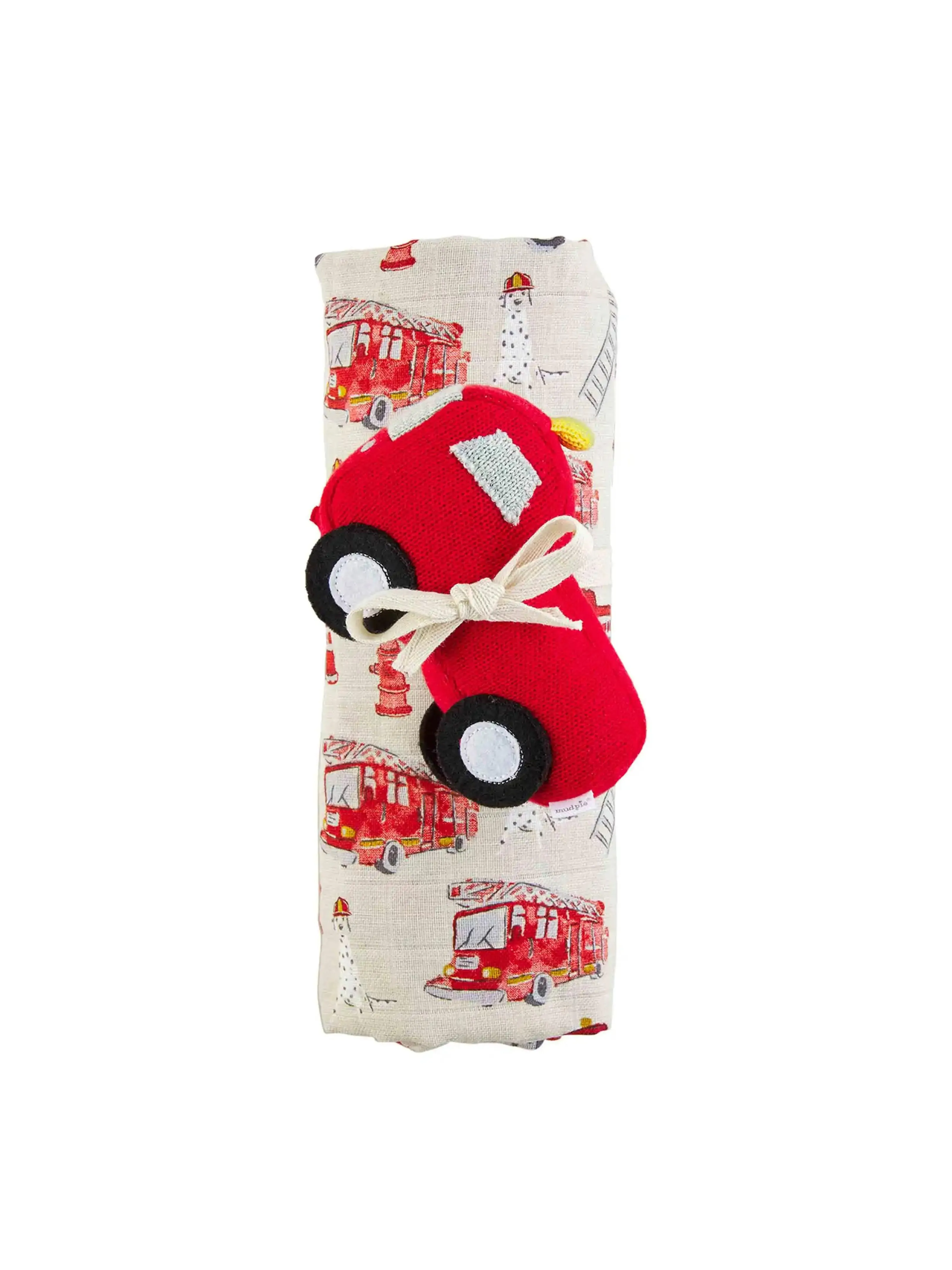 Firetruck Swaddle/Rattle Set