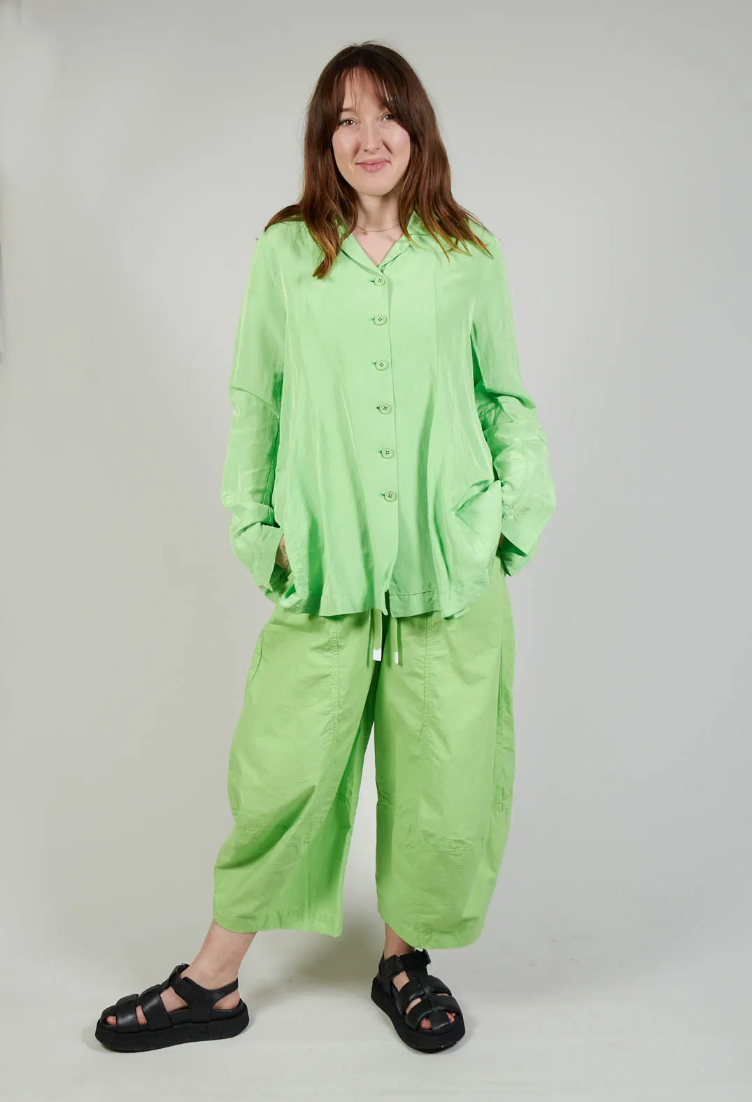 Flared Hem Tailored Jacket in Lime