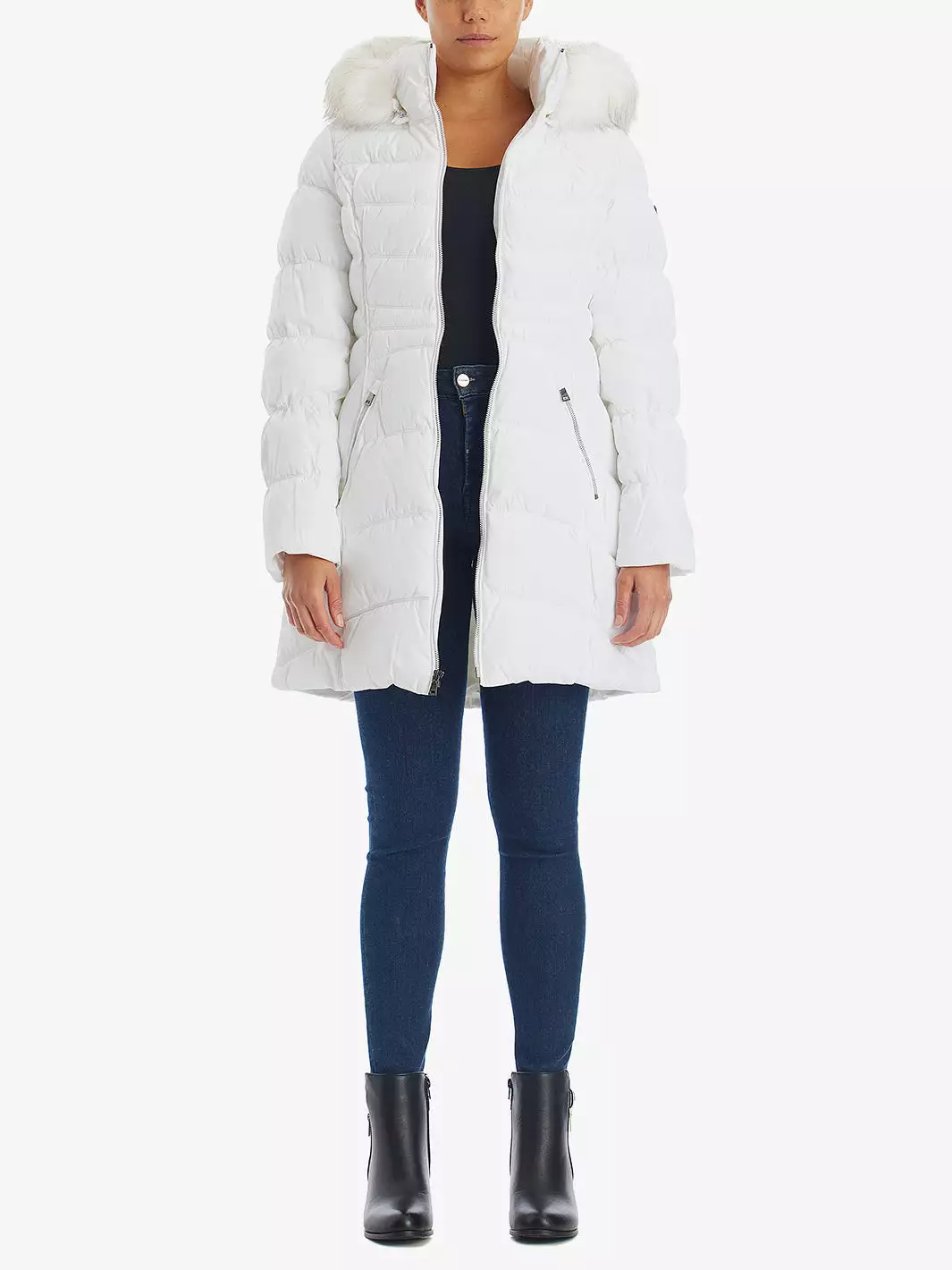 Fur Collar Hooded Puffer Coat