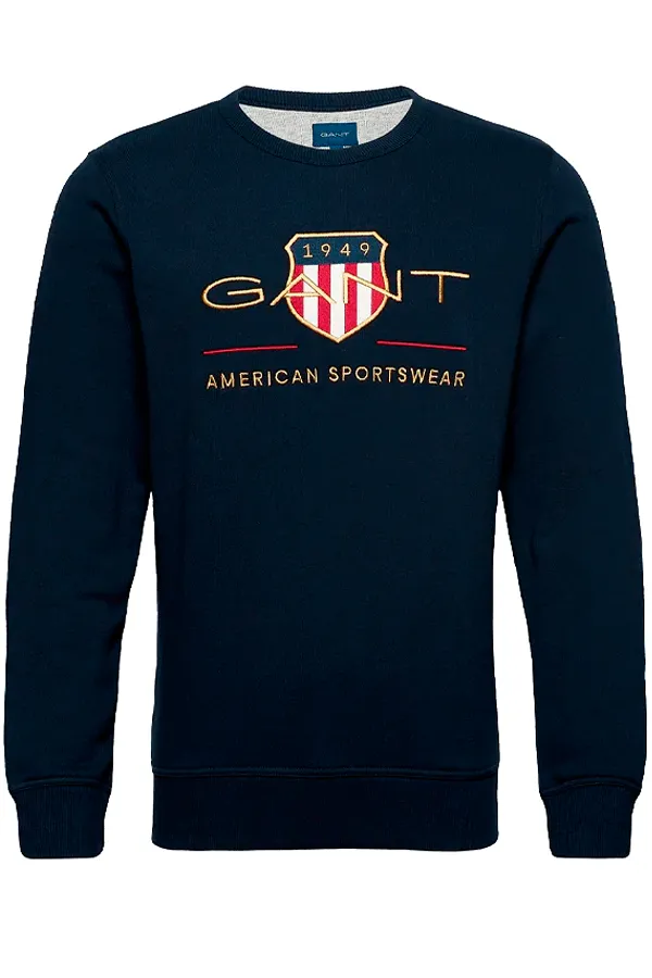 GANT Gold Shield Crew Sweatshirt Navy