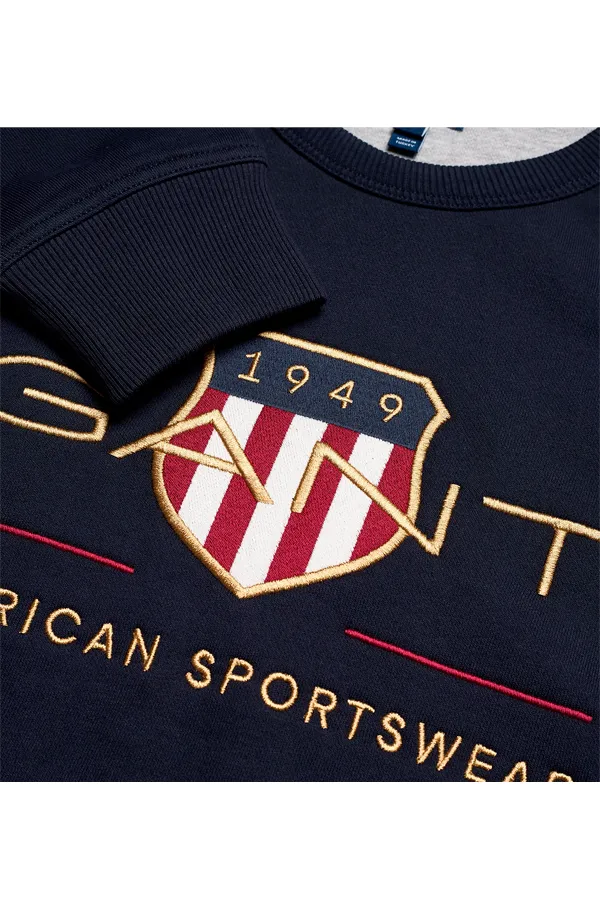 GANT Gold Shield Crew Sweatshirt Navy