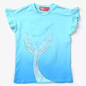 Girls Lycra Jersey T-Shirt Nature Spirit-LT.Blue