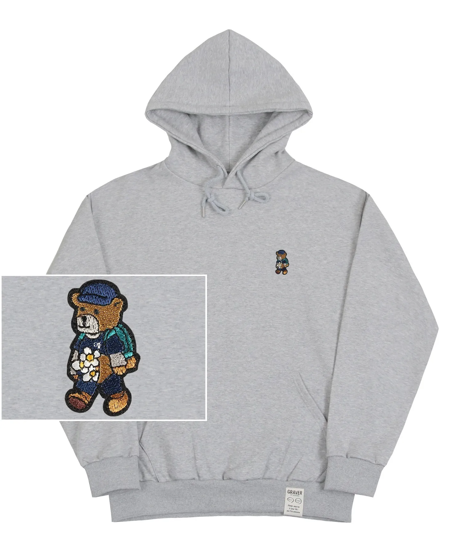 GRAVER  |[GRAVER]★DAISY BOUQUET BEAR EMBROIDERY HOODIE