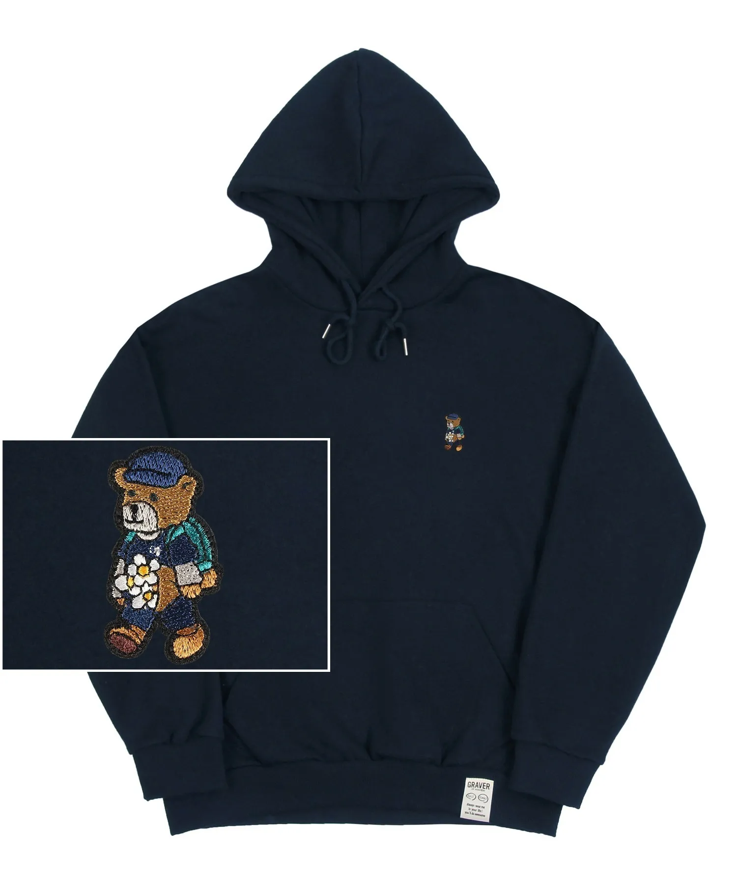 GRAVER  |[GRAVER]★DAISY BOUQUET BEAR EMBROIDERY HOODIE