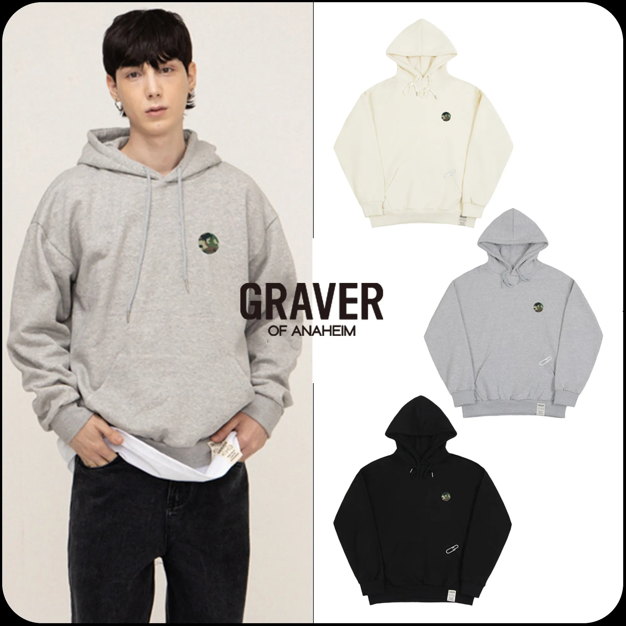 GRAVER  |[GRAVER]★SMALL CAMO DOT SMILE HOODIE