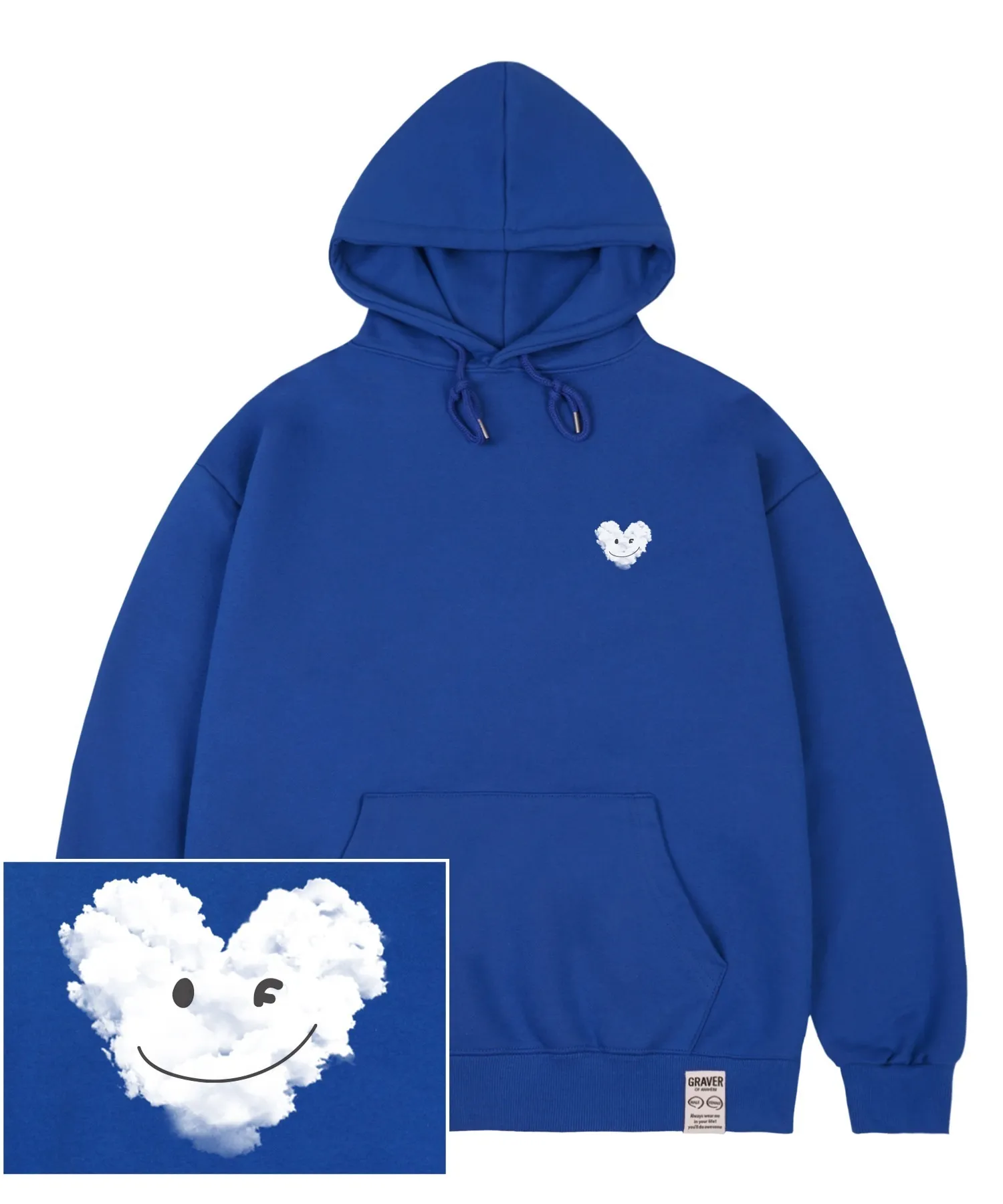 GRAVER  |[GRAVER]★SMALL CLOUD HEART SMILE HOODIE