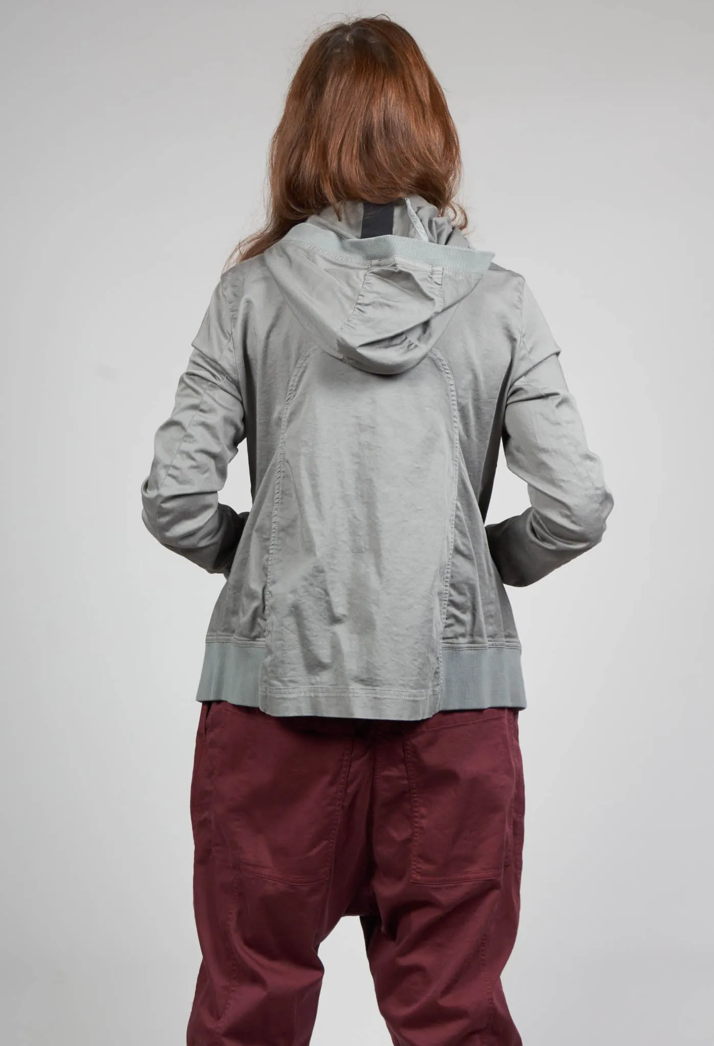 Hooded Long Sleeved Jacket in Grey