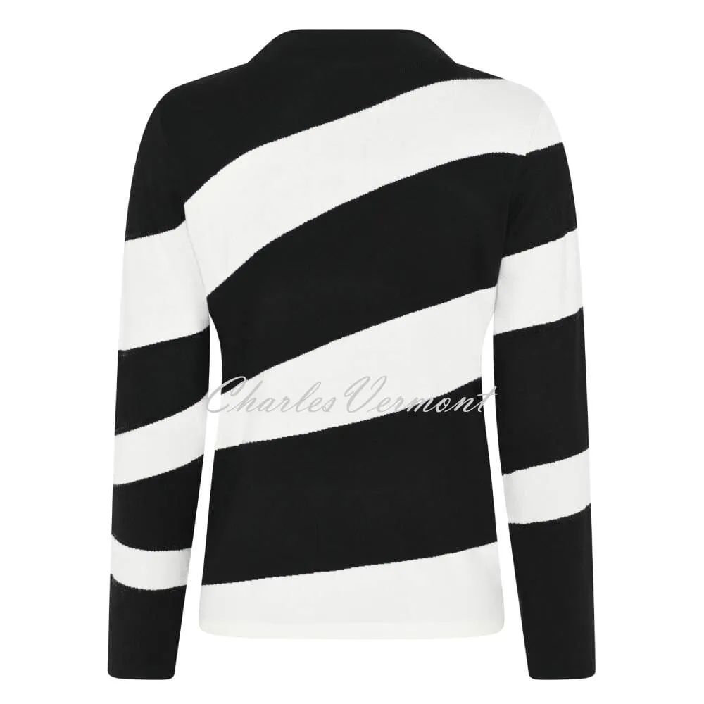 I'cona Diamante Stripe Sweater - Style 64110-60002-90 (Black / Ivory)