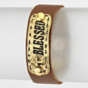 iLLASPARKZ Vintage Blessed Faux Leather Bracelet