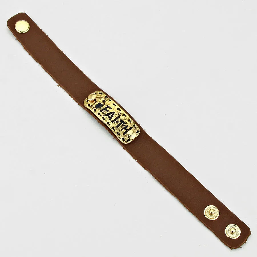 iLLASPARKZ Vintage Faith Faux Leather Bracelet