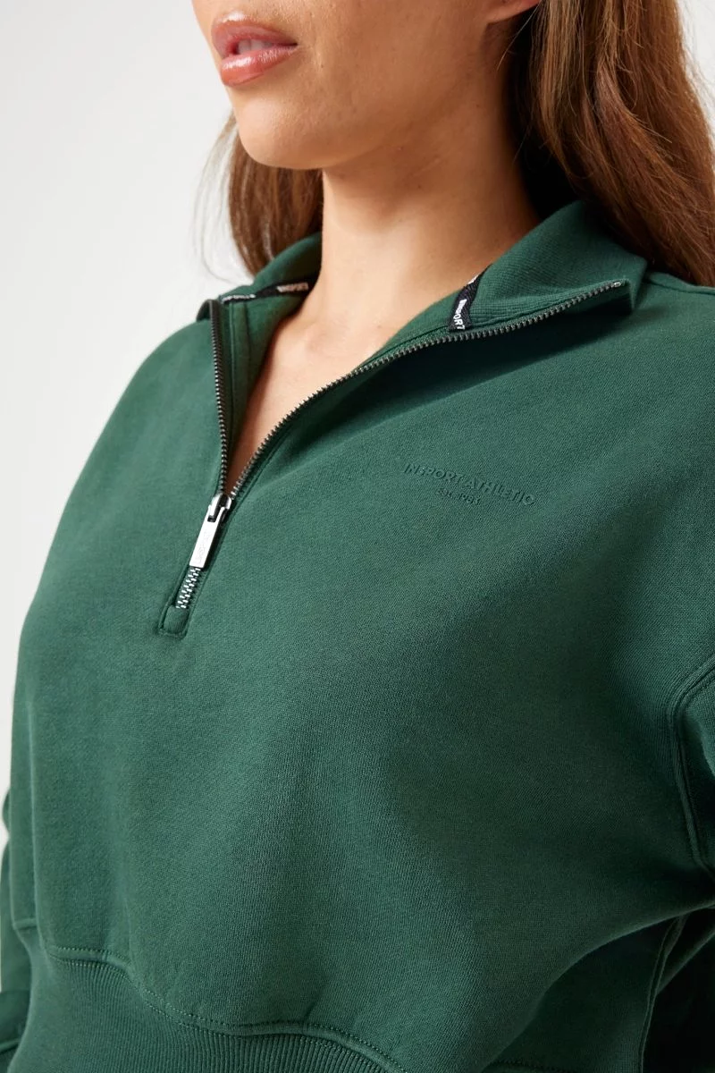 INSPORT WOMEN'S QUARTER ZIP GREEN