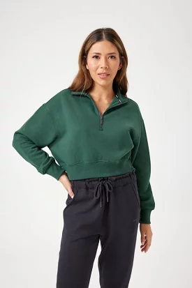 INSPORT WOMEN'S QUARTER ZIP GREEN