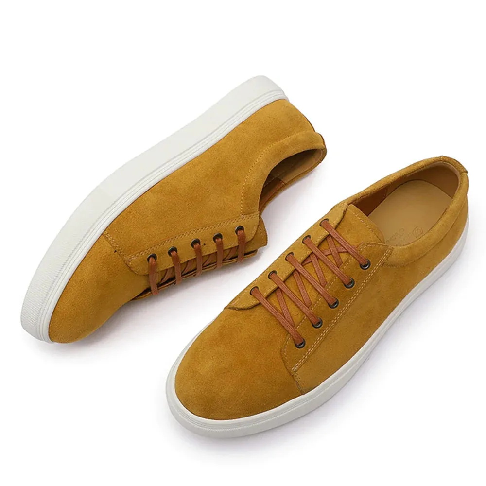 Italian Style Casual Men's Solid Genuine Leather Breathable Lace Up Shoes