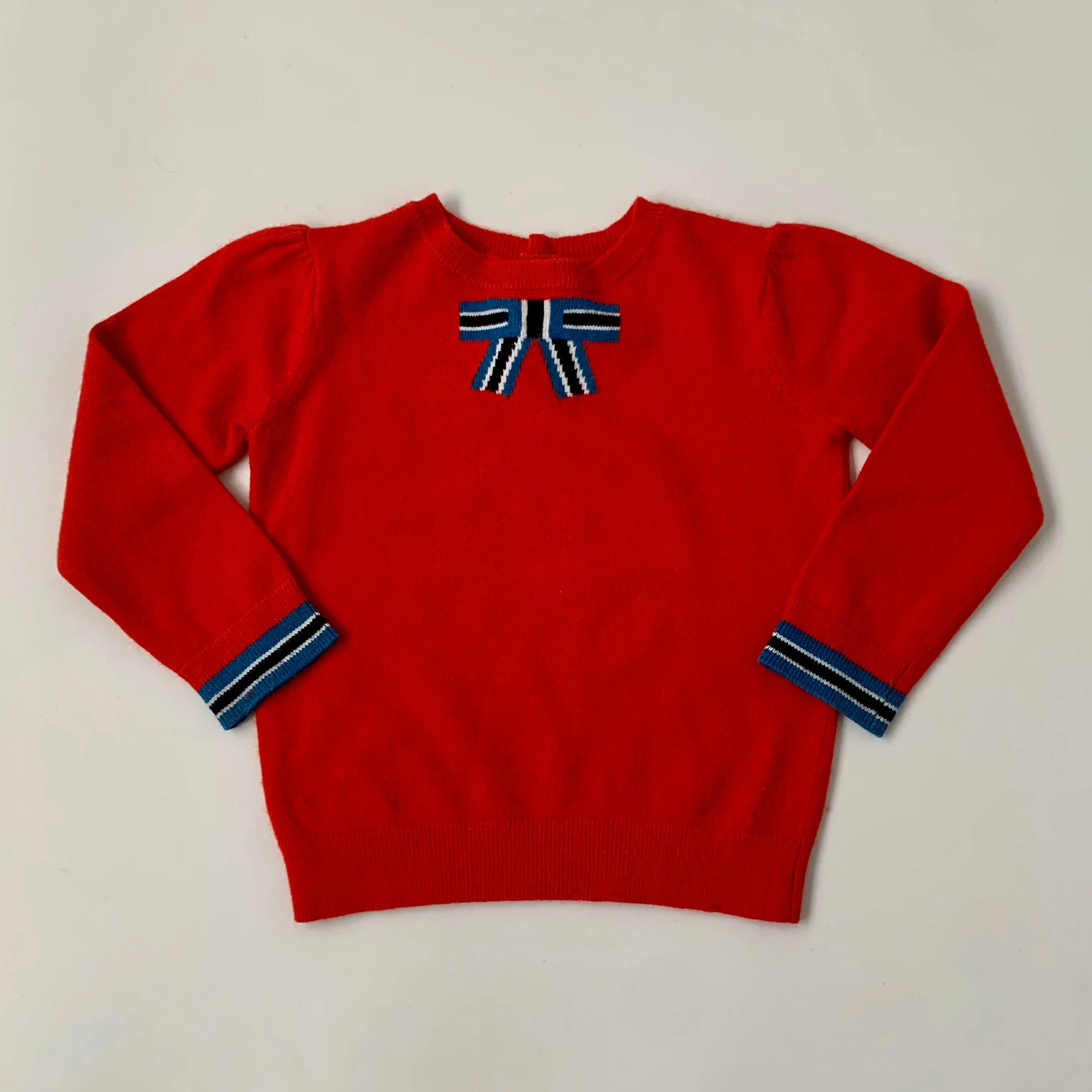 Jacadi Red Wool Mix Sweater With Bow Motif: 3 Years