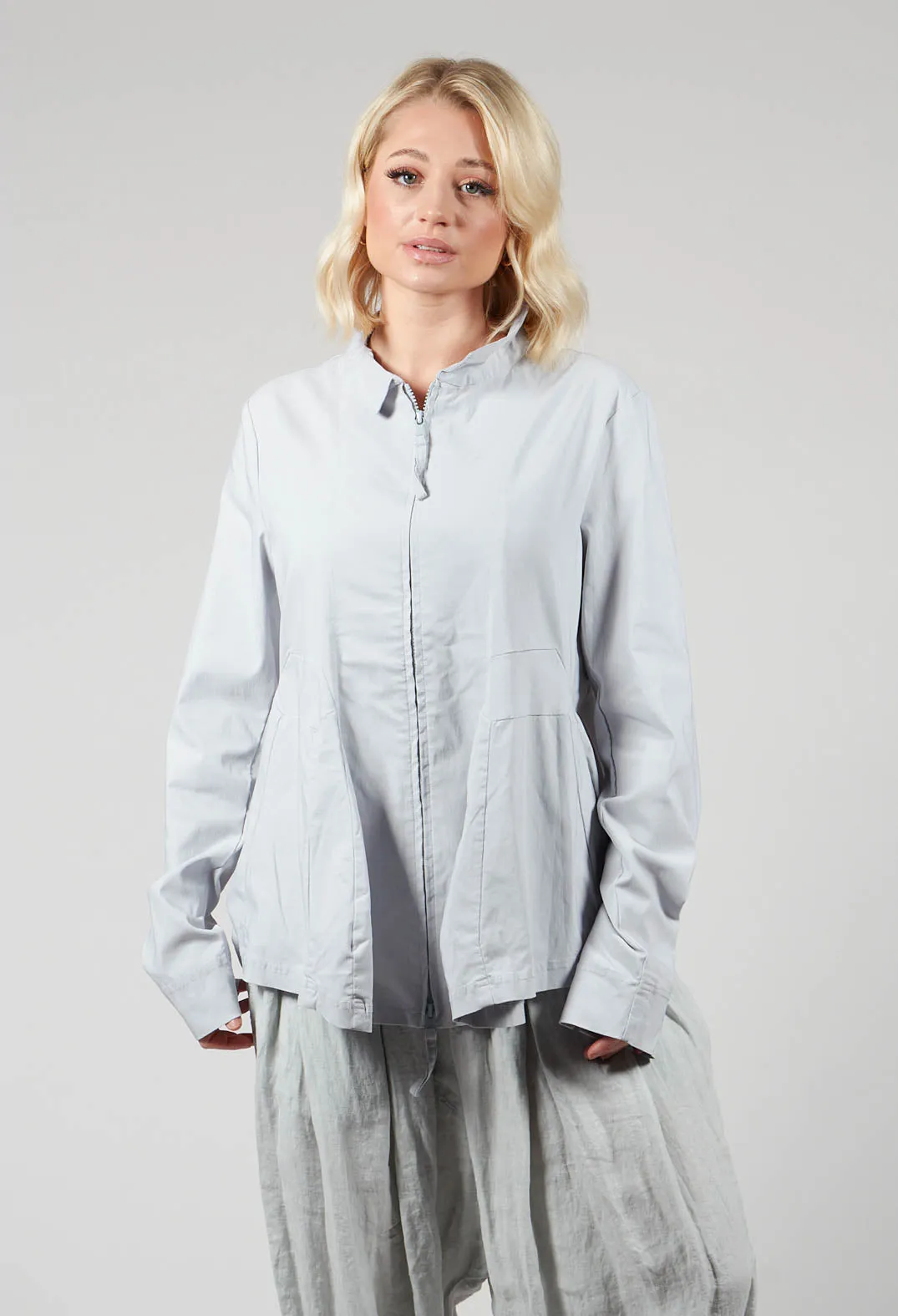 Jacket with Flared Hemline in Ice