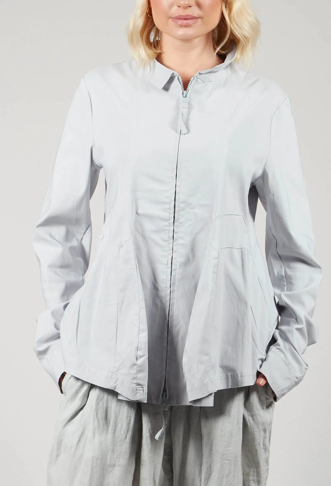 Jacket with Flared Hemline in Ice