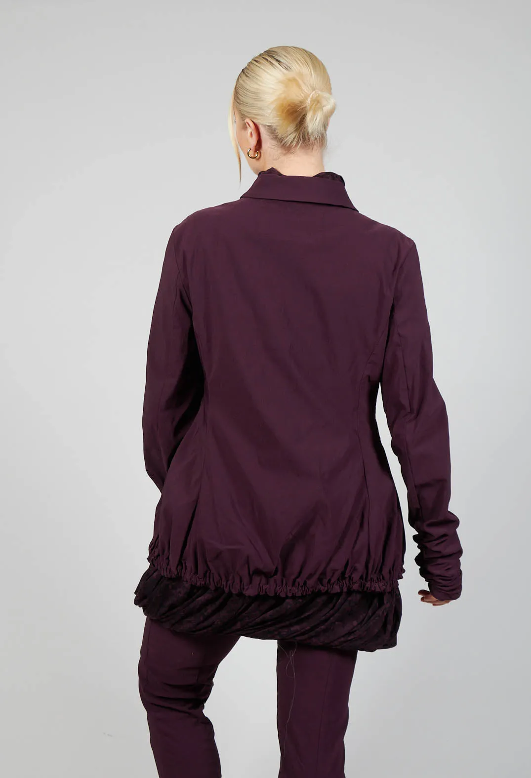 Jacket with Gathered Hem in Ruby