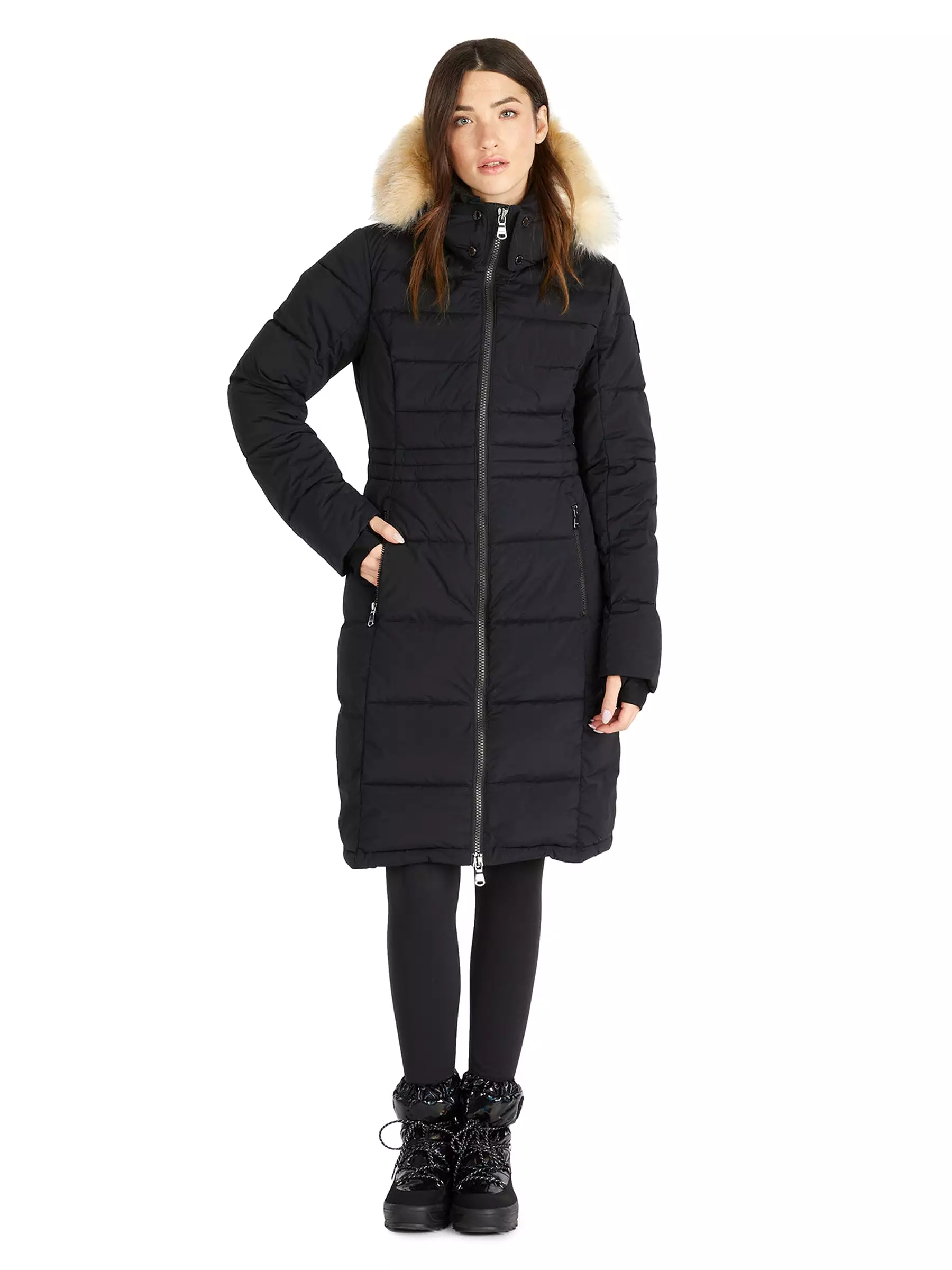 Jupiter Women's Puffer Jacket w/ Faux Fur Trim