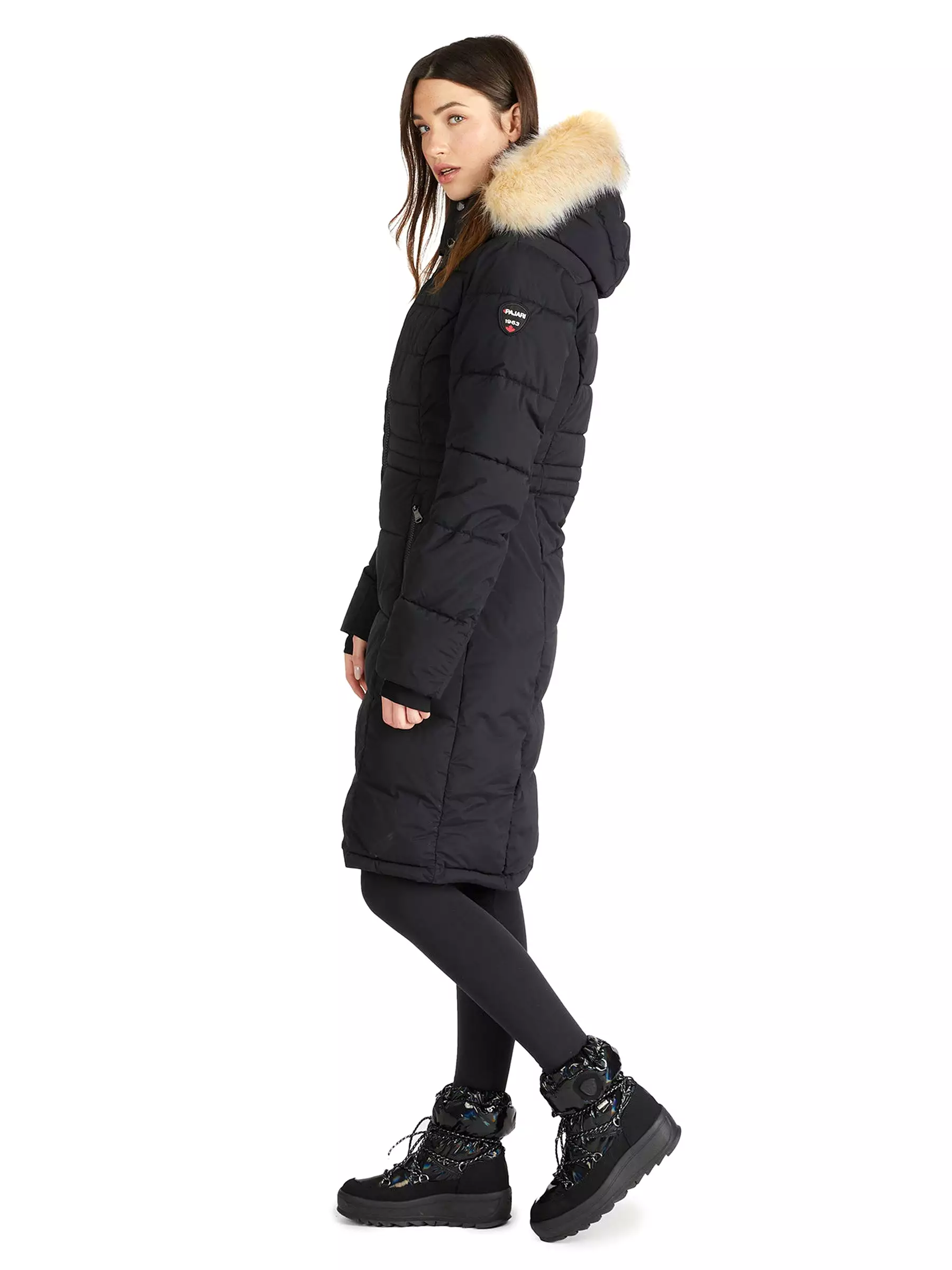 Jupiter Women's Puffer Jacket w/ Faux Fur Trim