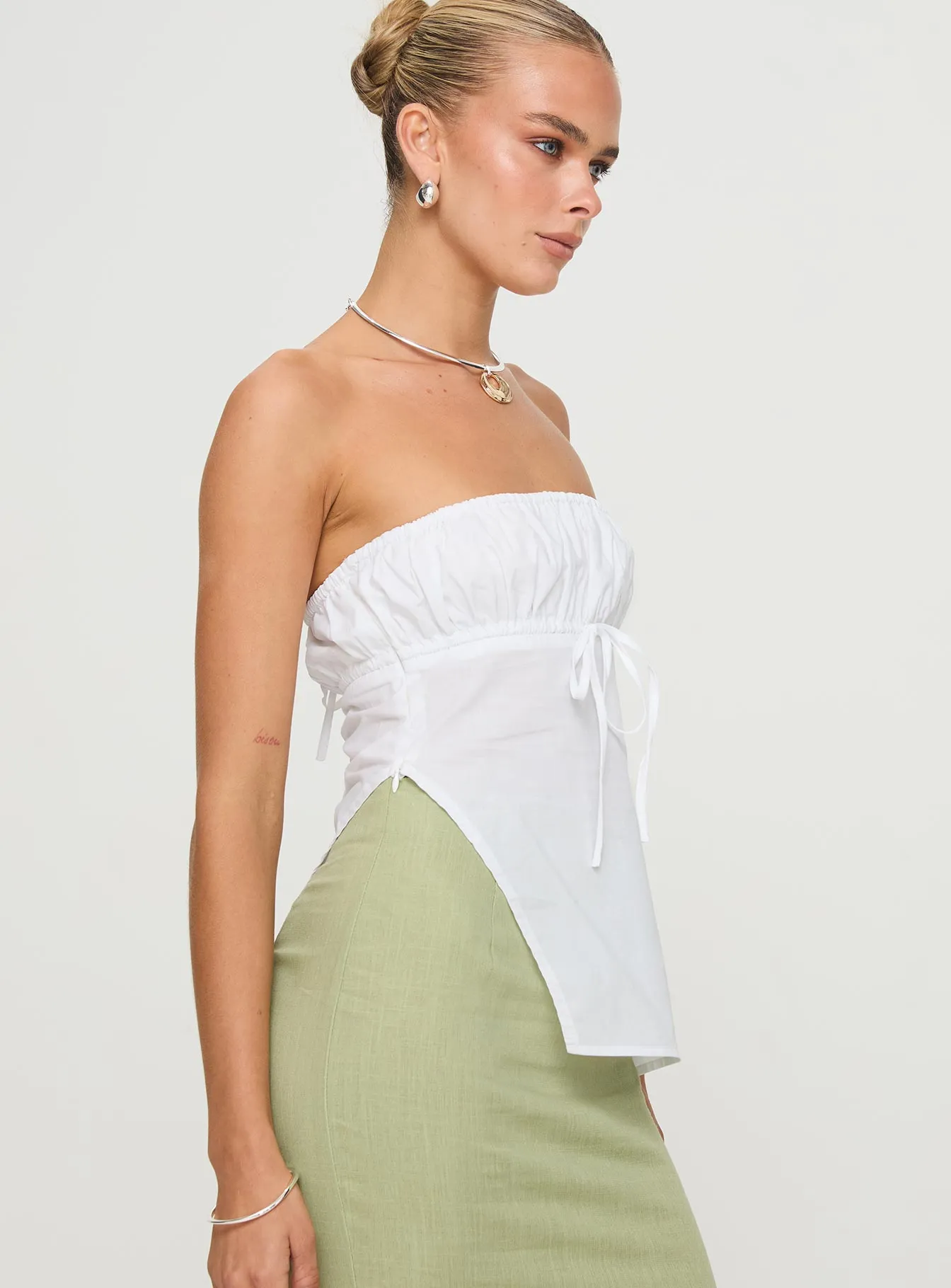 Kiji Strapless Top White