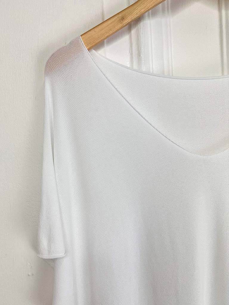 Lightweight Knitted T-Shirt - White