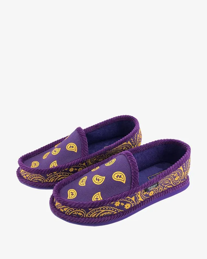 Mens Bandana Print Closed Back House Shoes