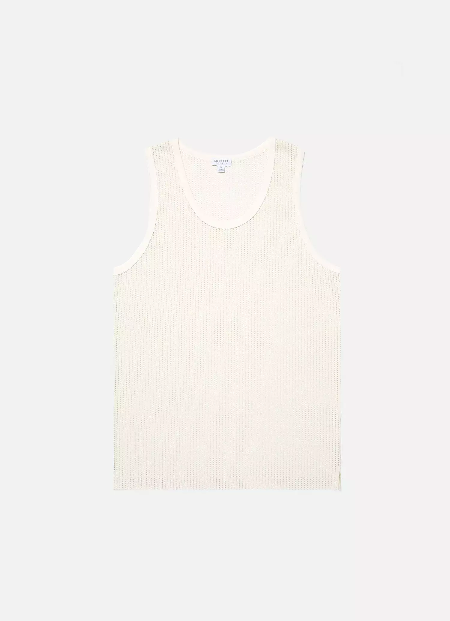 Men's Linear Mesh Tank Top in Ecru