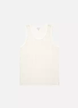 Men's Linear Mesh Tank Top in Ecru