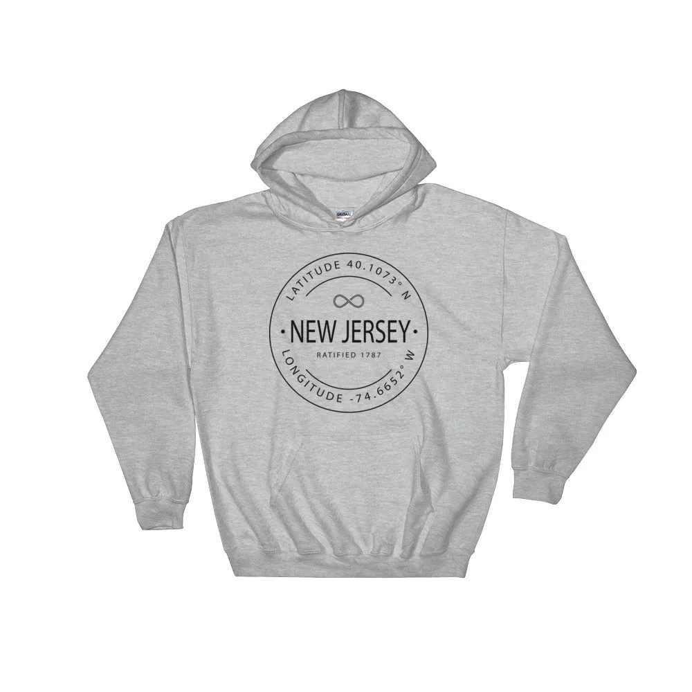 New Jersey - Hooded Sweatshirt - Latitude & Longitude