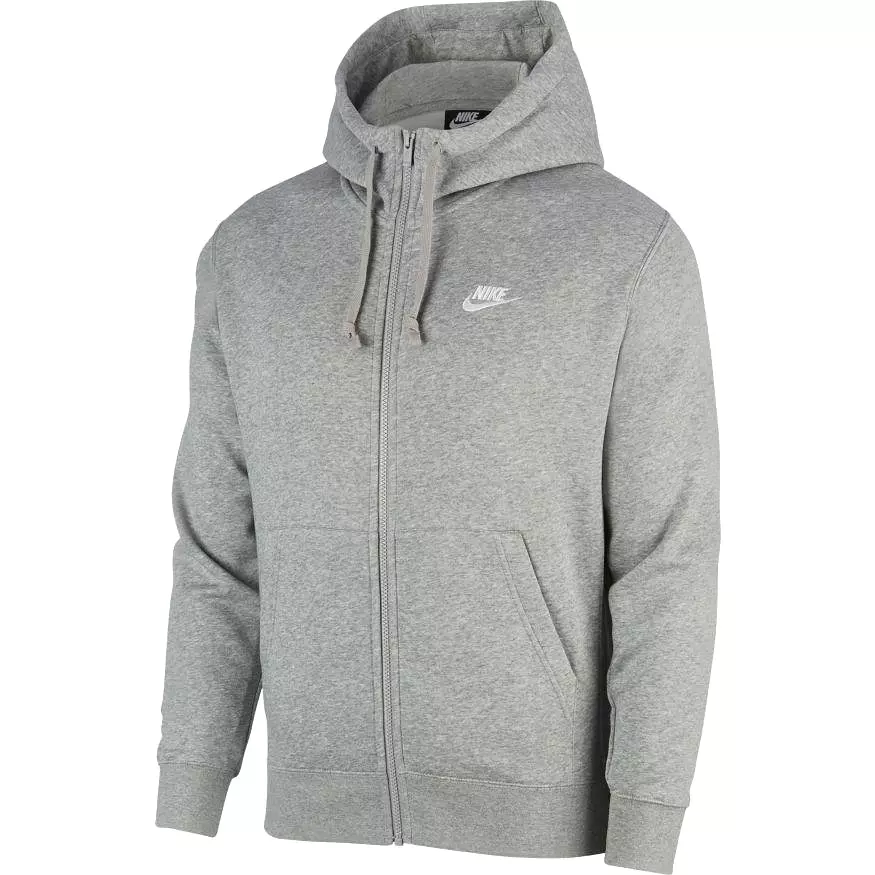 NIKE UNISEX SPORTSWEAR CLUB FLEECE GREY FULL-ZIP JACKET