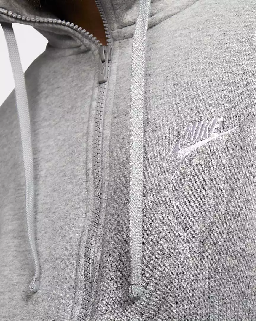 NIKE UNISEX SPORTSWEAR CLUB FLEECE GREY FULL-ZIP JACKET