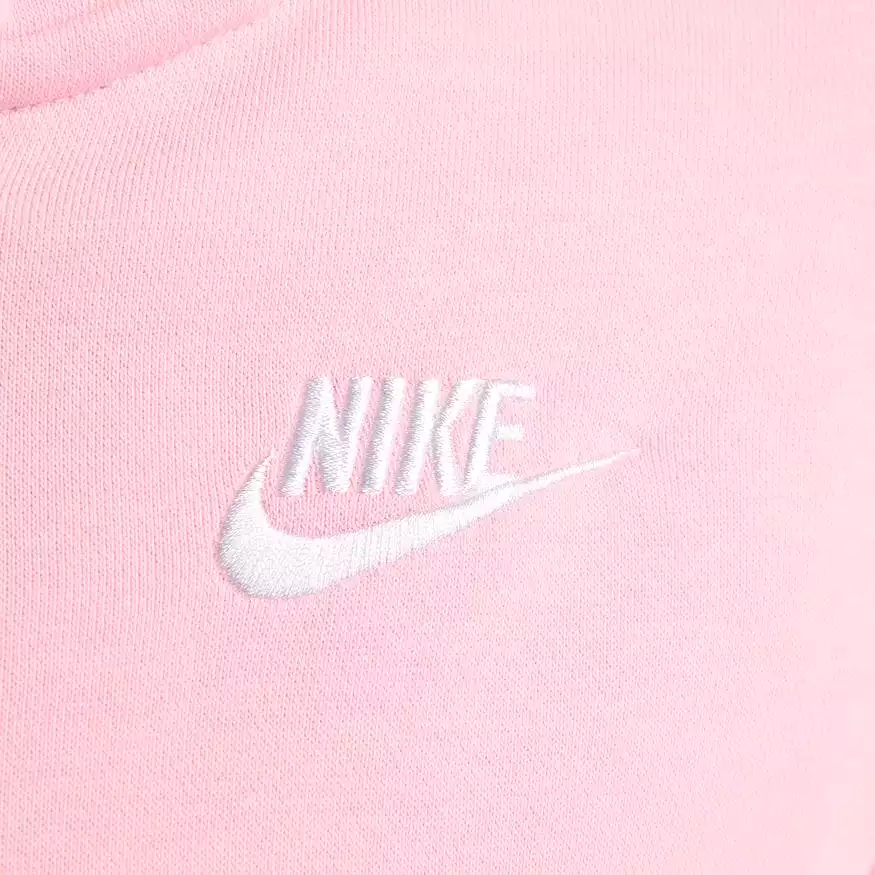 NIKE WOMEN'S SPORTSWEAR CLUB FLEECE PINK FULL-ZIP JACKET