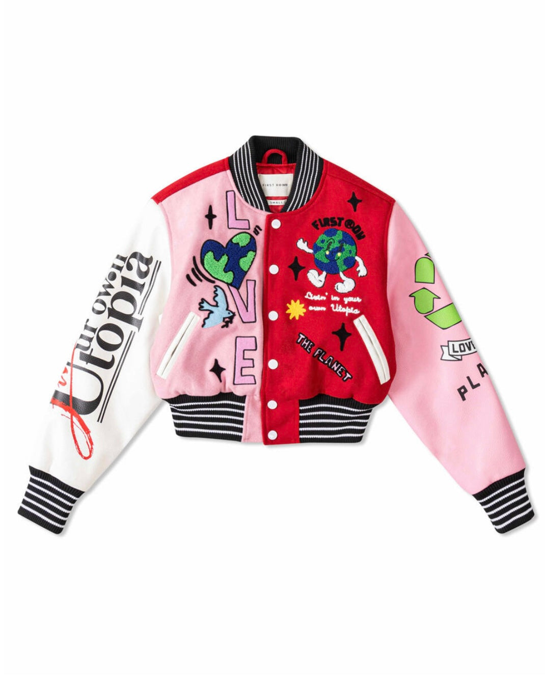 No. 1 Best Planet Cropped Varsity Jacket