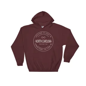 North Carolina - Hooded Sweatshirt - Latitude & Longitude