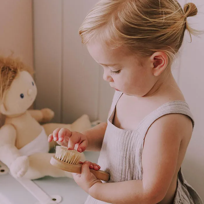 Olli Ella Dinkum Doll Accessories Brush + Rainbow Blanket Set