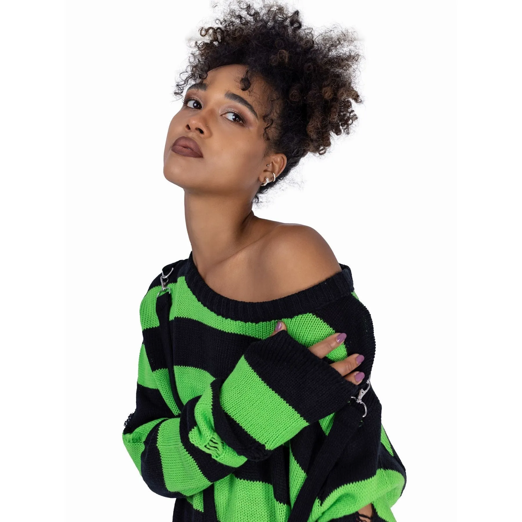 ORIANA JUMPER - BLACK/GREEN