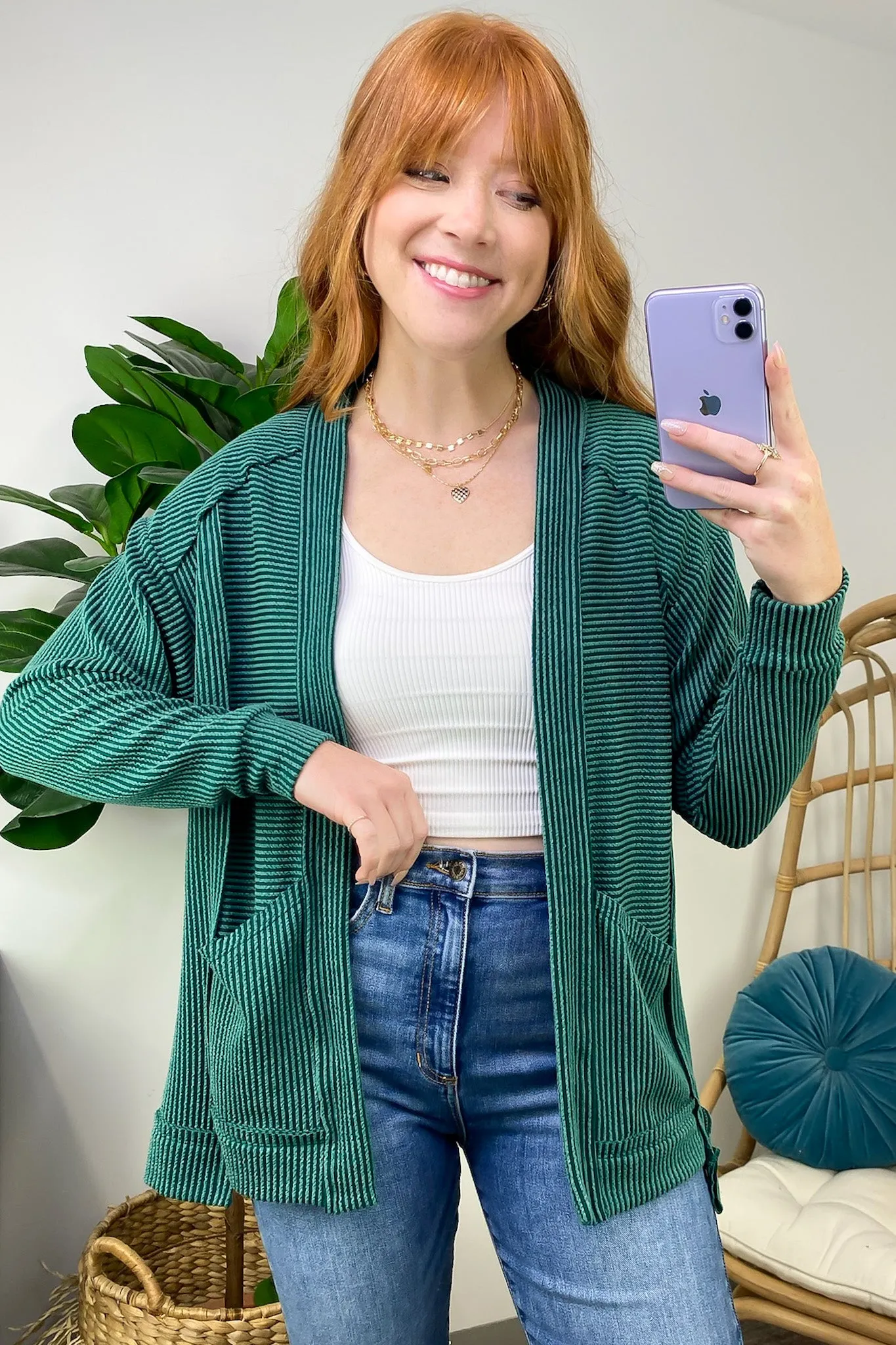 Rhena Ribbed Knit Pocket Cardigan - FINAL SALE