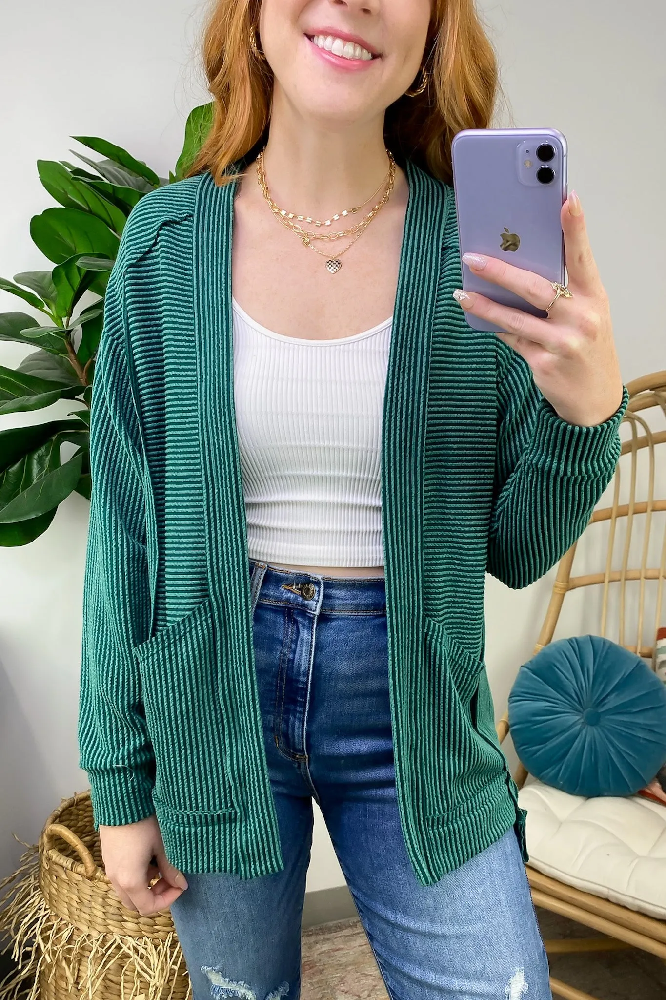 Rhena Ribbed Knit Pocket Cardigan - FINAL SALE