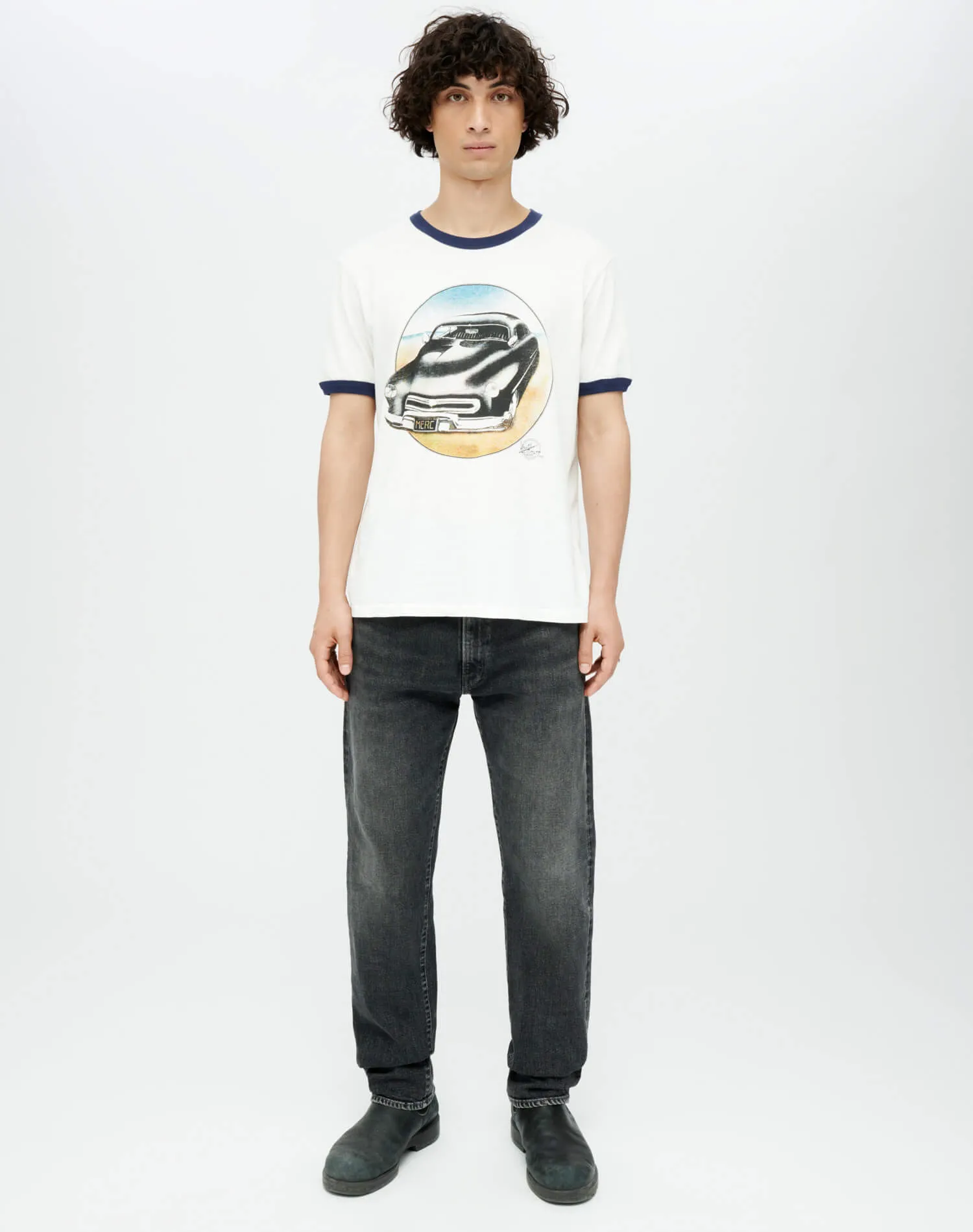 Ringer 51 Merc Tee - Old White Aged Navy