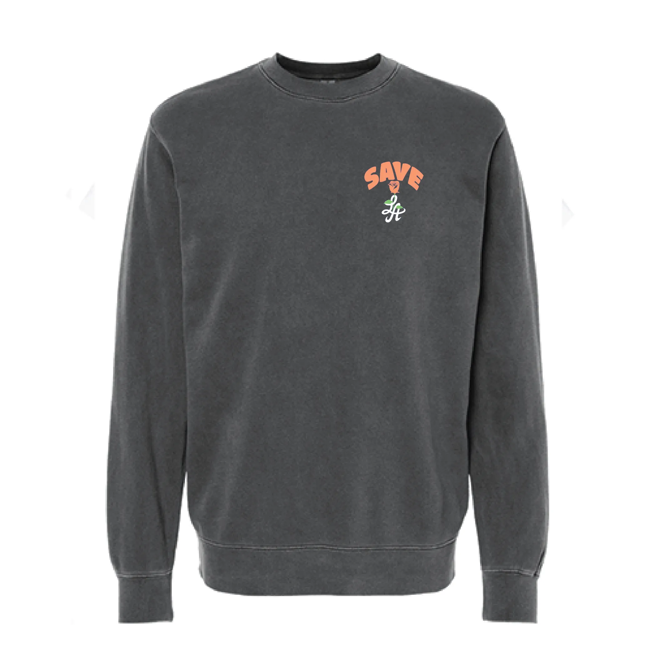 SAVE LA ROSE VINTAGE CREWNECK SWEATER (PASTEL ORANGE/PASTEL GREEN)