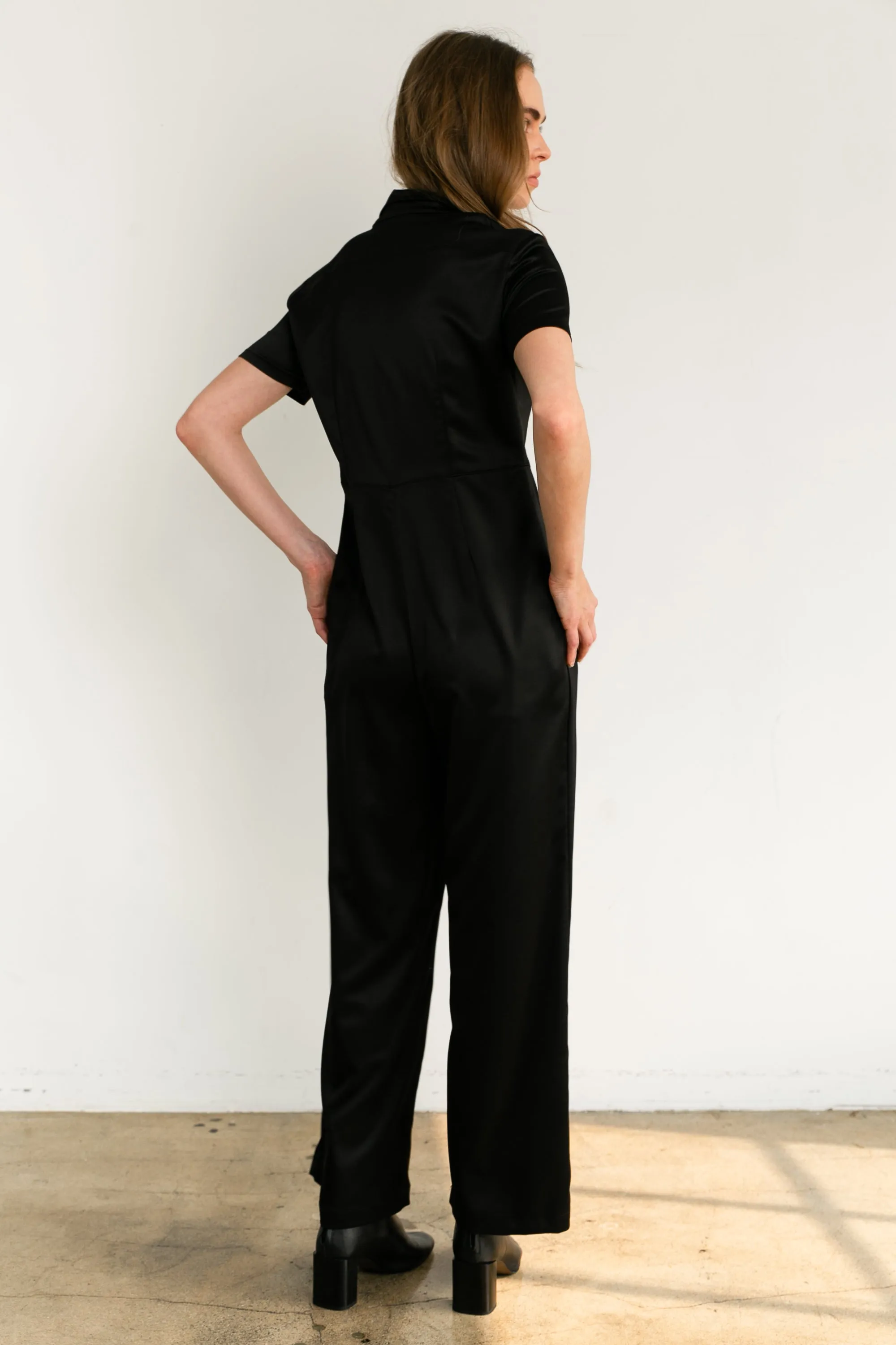 Short Sleeve Wide Leg Jumpsuit