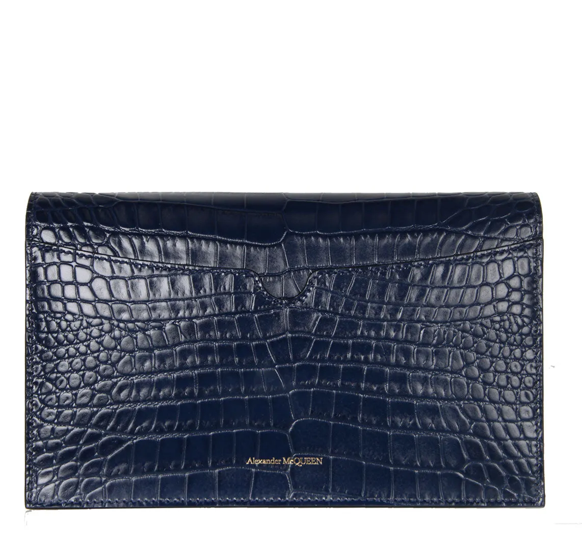 Skull Medium Bag Croc, Navy