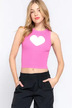 Sleeveless Heart Spring Sweater Top