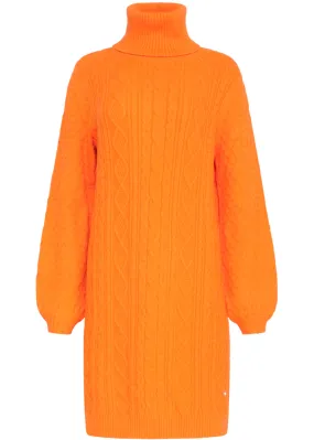 Smashed Lemon Cozy Cuddles 70's Knitted Dress Orange