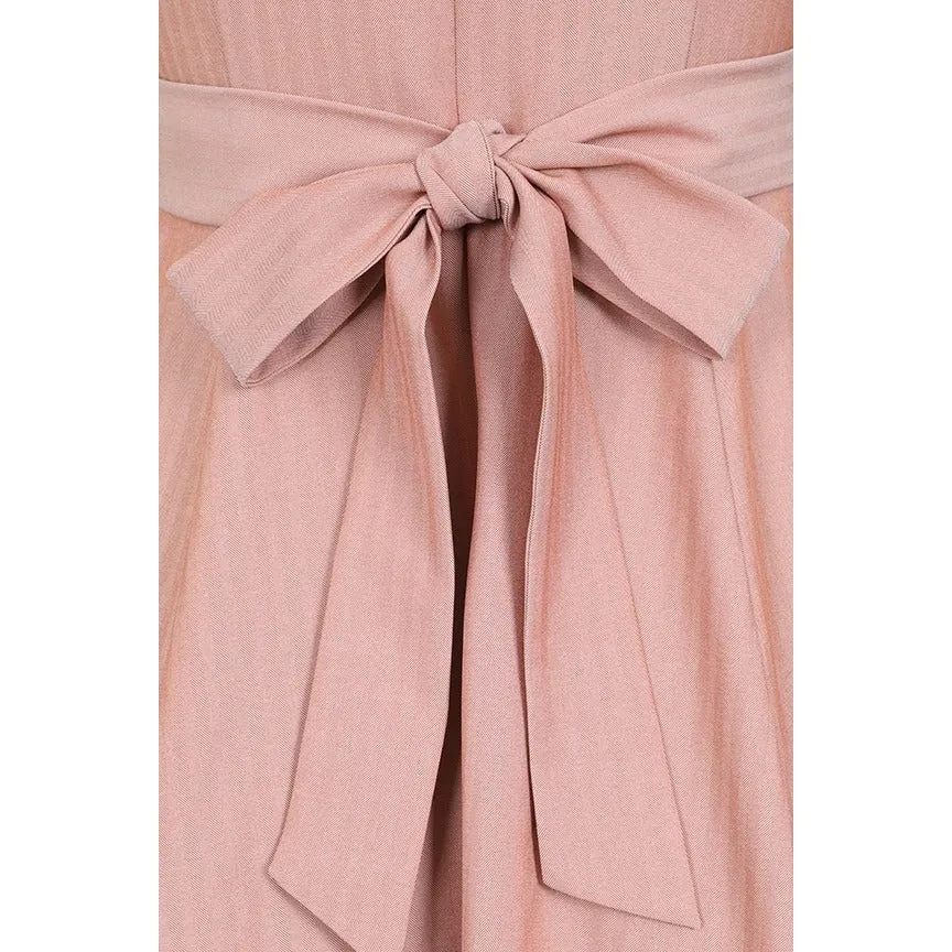 Soft Pink Sleeveless V Neck Summer Swing Dress