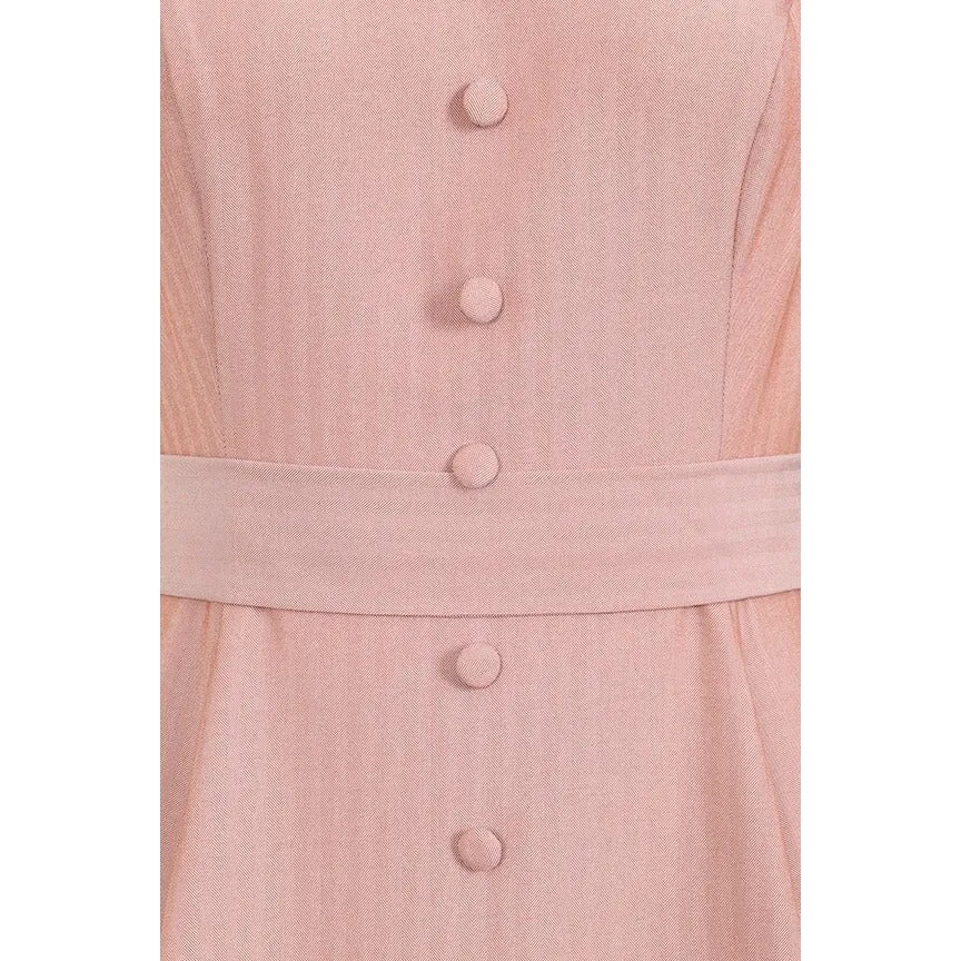 Soft Pink Sleeveless V Neck Summer Swing Dress