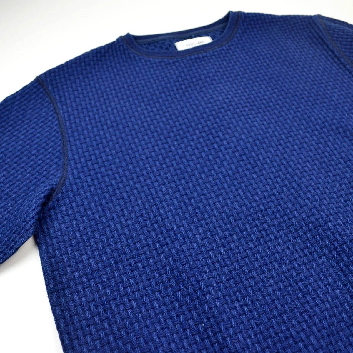 Soulland - Warners Sweater in 3D Effect Braided Fabric - Raw Indigo