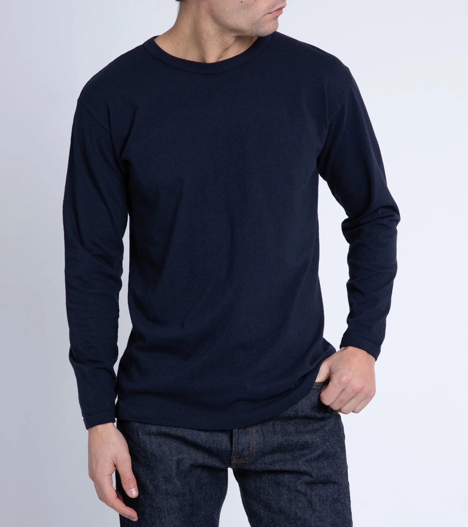 Sunray Sportswear Haleiwa Long Sleeve Cotton T-Shirt: Dark Navy