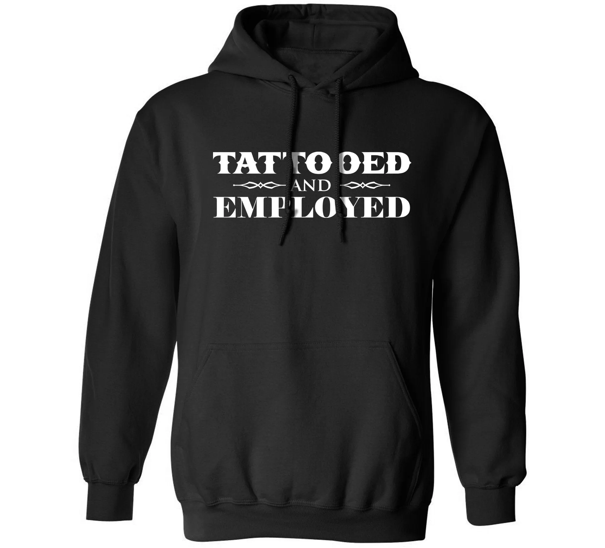 Tattooed and Employed Women's Lightweight Pullover Hoodie (black)