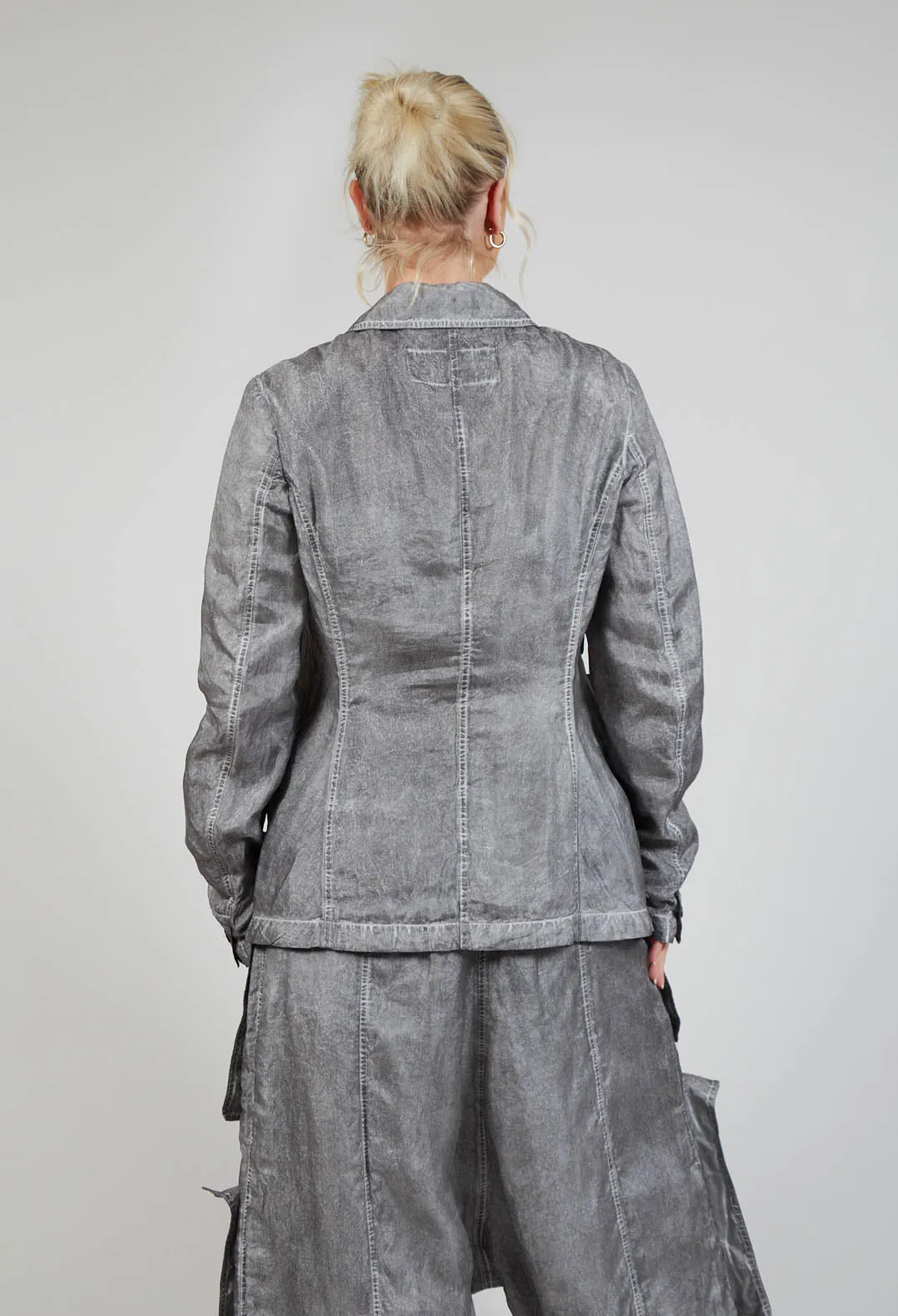 Textured Jacket in C.Coal 70% Cloud